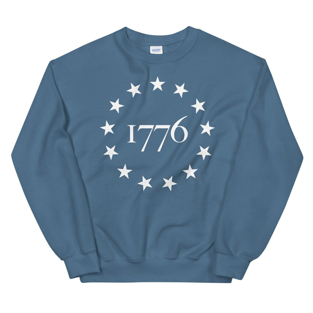 13 Star Betsy Ross Flag 1776 Sweatshirt | 1776 Sweatshirt | Patriotic Sweatshirt | Patriotic Gift | Unisex Sweatshirt