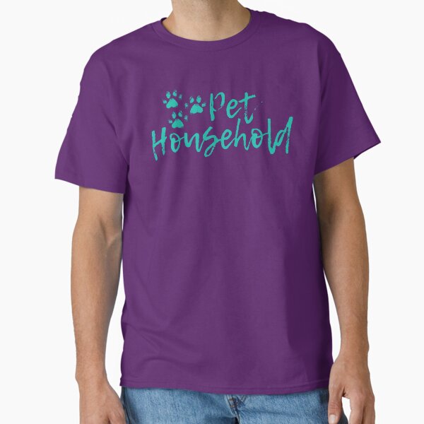 "Pet Household" Triple Pawprint Grunge (Teal Blue) Classic T-Shirt